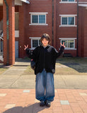 Mvendi Washing Denim Wide Pants