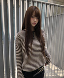 [MADE] Aeon Stripe Henley Neck Button Knit