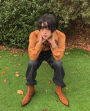 Lamb western suede shirt