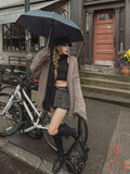 Roen denim pleats skirt pants