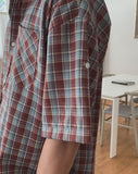 Heave Burgundy Check Short Sleeve Shirt