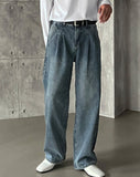 Kans double pin tuck denim pants