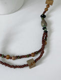 Skal Vintage Layered Beaded Gemstone Necklace