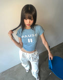 Fezzan Lettering Embroidered Raglan Short Sleeve T-Shirt
