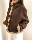 Duna Suede Hooded Duffle Fleece Fur Mustang Jacket
