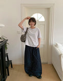 Giltes Dot Cotton Banding Wide Pants