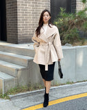 [Wool85%] Labelli Shawl Collar Wool Cashmere Handmade Half Coat