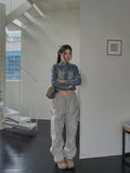 chade span biker denim jacket