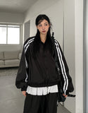 Tudi Diagonal Track Nylon Wind Jumper