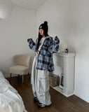 Anderson Check Layered Hood Zip Up
