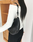 Riting Off Shoulder Ribbon String Angora Knit