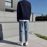Deep regular denim pants