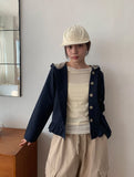 Ryukon Check Frill Short Jacket
