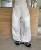 Kenisha nylon banding string pocket parachute jogger pants