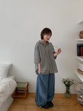 [BAONHAUS] Genbibeu Nylon Belted Wide-leg Pants