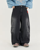 [BAONHAUS] Biltzko cut washed black denim pants