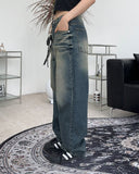 Cambe Washing Wide Denim Pants