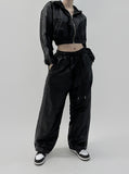 Suede Glossy Track Pants