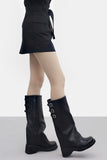 Turi Layered Buckle Platform Boots