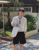Solar Linen V-neck Knit