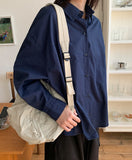 Ebenk Back Ribbon Cotton Over Shirt