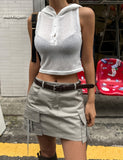 Bare Button Linen Hooded Sleeveless