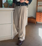 【2plan】Basel Two-Tuck Corduroy Wide Pants Basel Two-Tuck Corduroy Wide Pants - 2PLAN | 60% - Asian
