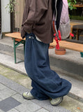 Gelott Stripe Carpenter Denim Balloon Wide Pants