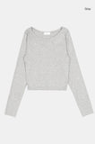 Olive wide-neck crop long sleeve