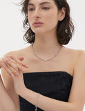 Nova Silver (W) Pave Link Station Necklace