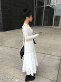 Block Unbalance Off Shoulder Shirred Long Sleeve Tee