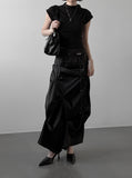 Glopin Drape Satin Skirt