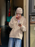 Grain Fisherman Knit Hooded Zip-Up