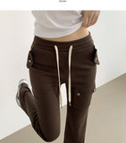 Side Pocket Semi Bootcut Banding Pants