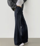 Loose Wide Bootcut Fit Banding Span Denim Pants