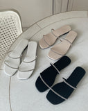 Visella Double Cubic Strap Slippers