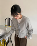 Koue Crop Ribbon Cardigan