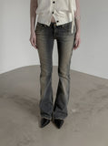 Sand Tin Washed Raw Bootcut Denim
