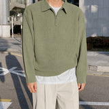 Dual zip-up collar knit