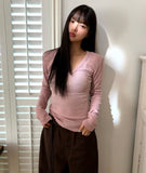 Ryudi slim wool ribbed V-neck knit