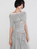 DOUBLE LAYERED MIDI SKIRT