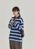 [BAONHAUS] Pinda Stripe Rugby Collar Long Sleeve Tee