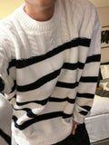 Half cable stripe knit