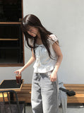 Hold Eyelet Frill Blouse