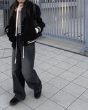 Circle Strap Wide Denim Pants