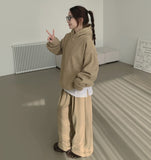 Corduroy Cody Set-up Pintuck Wide Loose-Fit Hood Two-Piece Thick Brushed