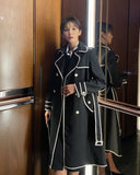 Edenic Color Matching Trench Coat