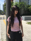 Miron Pink Lettering Raw Balloon Wide Pants