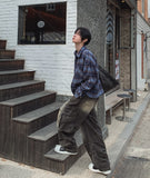 Roku Pintuck Cargo Denim Pants