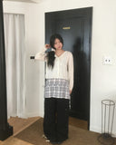 Sakura Frill Wave Wool Knit Cardigan
